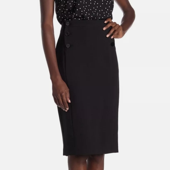 FRNCH  Side Button Pencil Skirt  - Picture 2 of 10